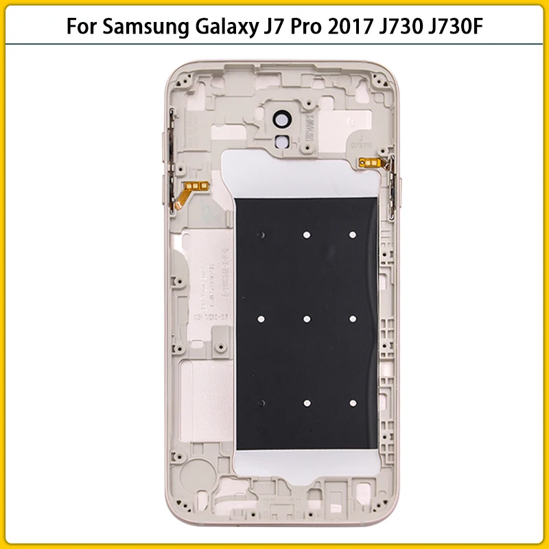 Новост За Galaxy J7 Pro 2017 J730F SM-730F Метална Задния капак на Отделението за батерията на Задната Врата За Samsung J7Pro J730 Корпус Калъф Замени