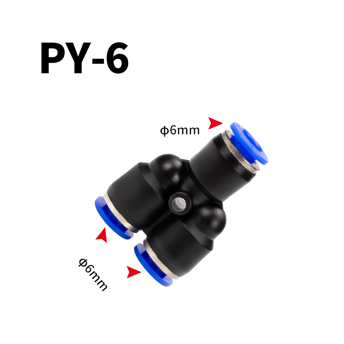 Фитинги за тръби Пластмасови пневматично свързване на фитинг за свързване на въздуха и водата PYConnect 6 мм, Y-образна форма -6