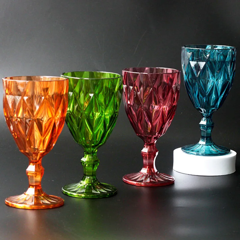 Акрилни коктейлна чаша 14.5 грама с вертикален дизайн, класически реколта чаша, прозрачна чаша за вино, домакински бар на чаша за партита