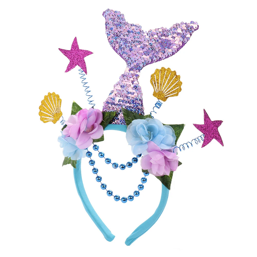1бр Русалка партия crown превръзка фламинго превръзка на главата сладко прическа опашка на русалка шапка снимка подпори рожден ден на продавача 