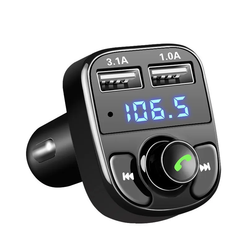 Двойна USB бързо зареждане на Bluetooth аудио MP3 плейър, FM радио и зарядно за Кола FM модулатор комплект за кола 