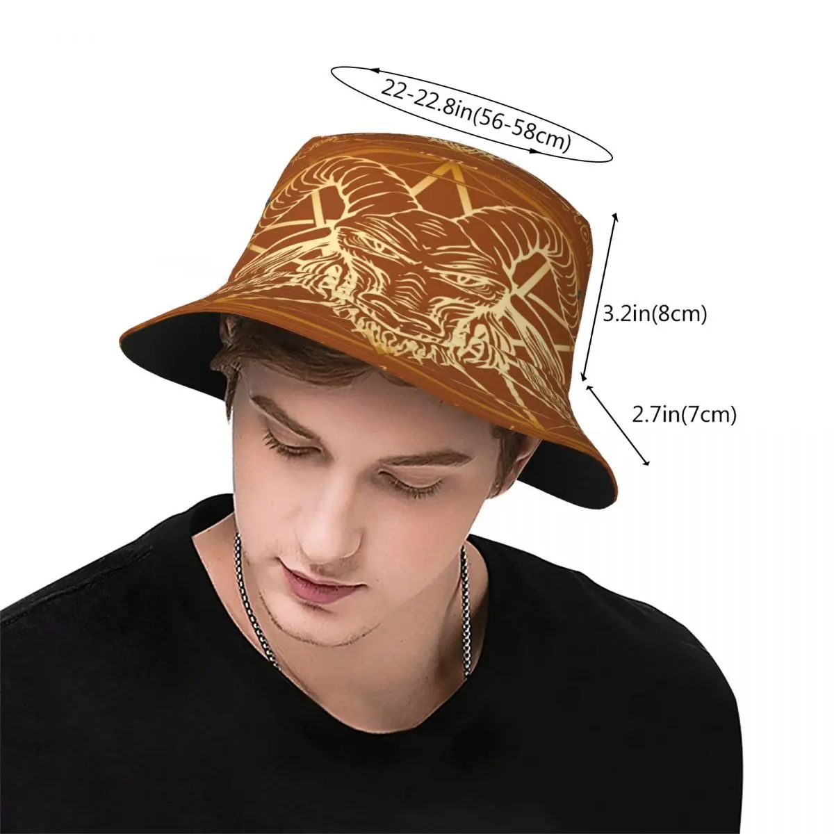 2023 Нова рибарска шапка Унисекс, модна шапка-боб, панама в стила на Бафомет, хип-хоп Gorros, ветрозащитная градинска панама
