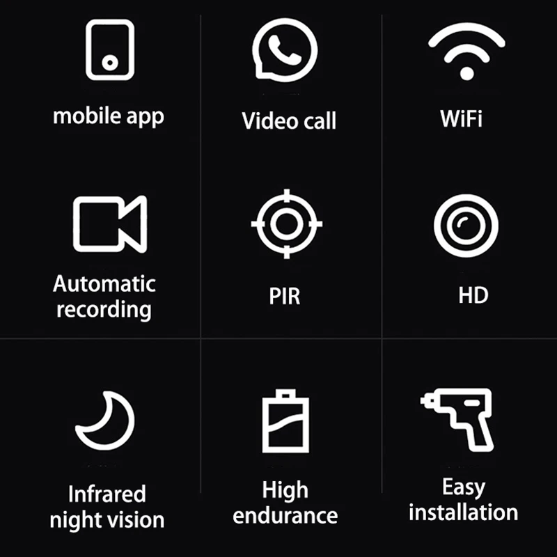 Приложение на Hristo Алекса Открит Умен Дом WiFi Звънец Откриване на PIR за Видео Звънец Батерия Домофон с Камера Google Assistant