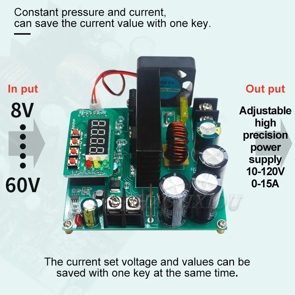 JUNTEK BST-900W цифров управляващ източник на захранване dc регулатор на напрежение dc модул подобрява конвертор направи си сам от 0-80 до 10-120 В