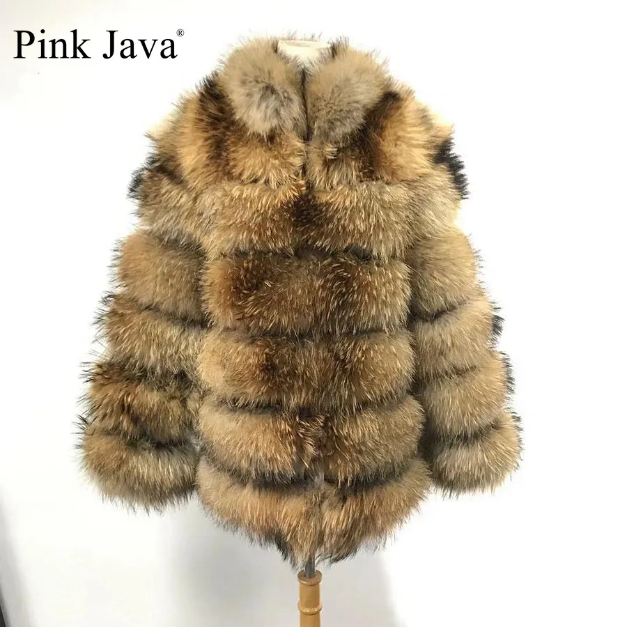 Ppink java QC19118 дамско палто от естествена кожа на миеща мечка, ново записване, топла разпродажба, модерно палто,