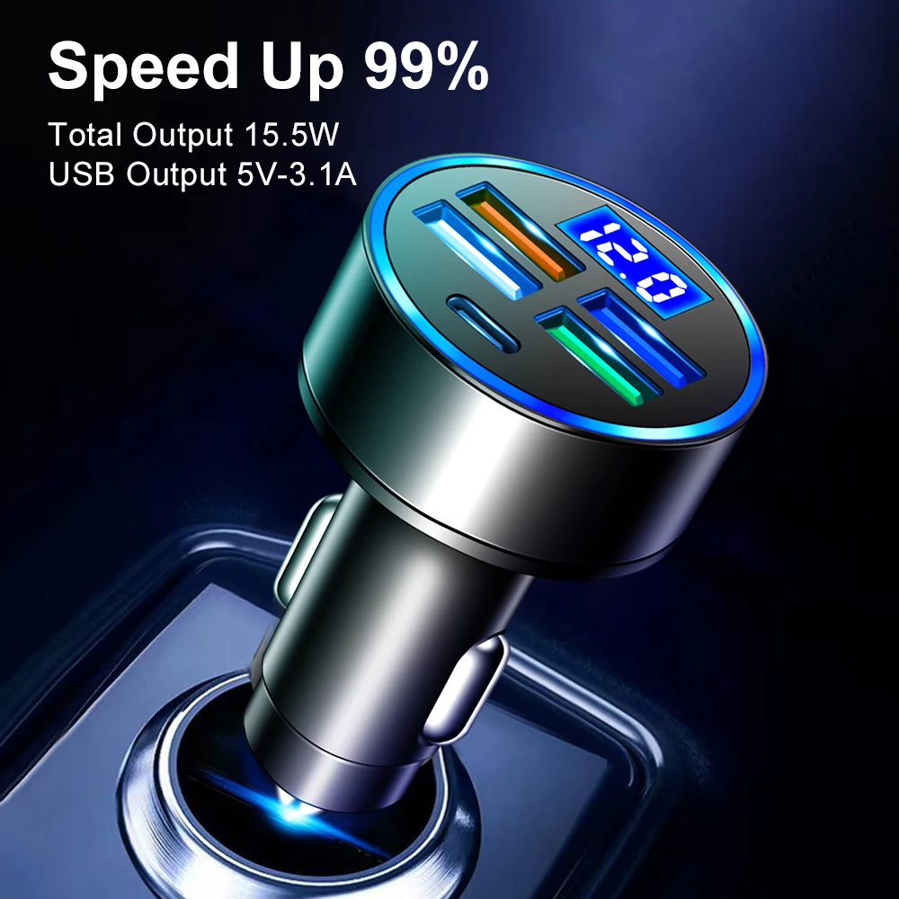 Зарядно за кола USB PD Type C Бързо Зареждане на Авто Телефонен Адаптер за iPhone 14 13 Xiaomi Huawei Samsung S21 S22 Бързо Зареждане на 3,0