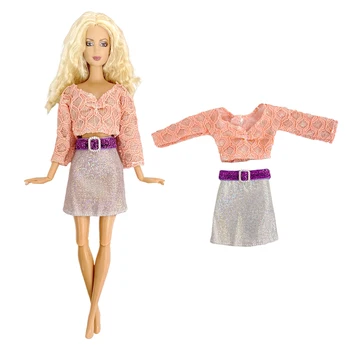 1 Комплект, модерно рокля, лейси риза + съвременната ежедневни облекла Skrit, дрехи за Барби кукли, аксесоари за кукли за момичета, играчки за кукли 1/6