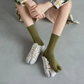 1 бр., дълги чорапи, дамски чорапи с пет чорапи, пролетно-летни и есенни модни къси ежедневни чорапи, дамски памучни чорапи на 2 пръста