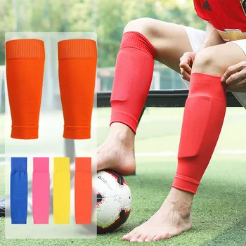 1 чифт спортни футболни чорапи със защита на пищяла, Външен ръкав, Чорапи за подпомагане на краката, Футболен компрессионный ръкав за защита на краката възрастни, юноши и деца