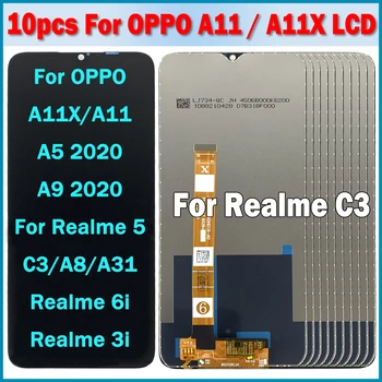 10 бр. Оригинални За OPPO Realme C3 Дисплей A8 Сензорен Екран За Oppo A5 A9 2020 LCD дисплей A11 A11X Дисплей Realme 5 6i A31 Дигитайзер