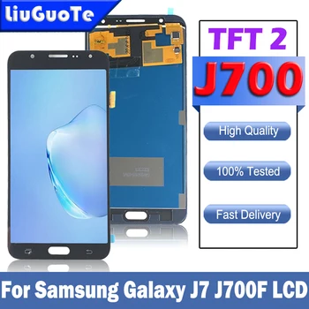 100% Тествани LCD дисплей за Samsung J7 2015 J700 J700F J700M LCD сензорен дисплей и цифров преобразувател в събирането, резервни части за ремонт на