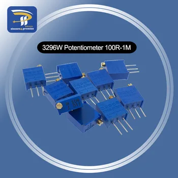 10ШТ 3296 потенциометър Комплект машина за висока точност 3296 W Променлив резистор 100R -1M 200R 500R 1k 2k 5K 10K 20K 50K 100K 200k 500k