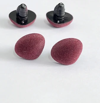 10ШТ нов цвят 22 мм виноградно-червен цвят триъгълник стекающийся защитен играчка носа с твърда шайба за 