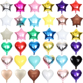 18-инчови цветни балони от фолио със сърца от розово злато, метални гелиевые балони, украси за сватбени партита, подаръци за момичета за рожден Ден, подаръци за бебе душ