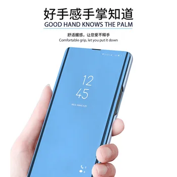 2023 Интелигентен огледален калъф с панти капак за Huawei P30 Lite Y9S Y8S Y9 2019 Nova 5T 3i 7 5G Y9 Prime от въглеродни влакна без панти капак answ