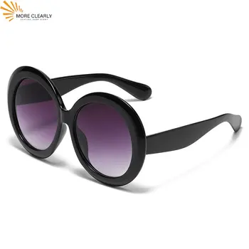 2023 Пластмасови Класически Vintage Слънчеви Очила Жените в негабаритной Кръгла Рамка Луксозен Марка Дизайнерски Дамски Очила С големи нюанси Oculos New