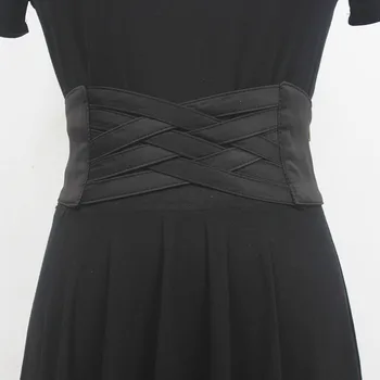 2023 Черни Бандажные Ластични колани, дамски висококачествен тънък корсетный колан, тъкани еластичен колан на талията, дамски рокли, ризи, Аксесоари