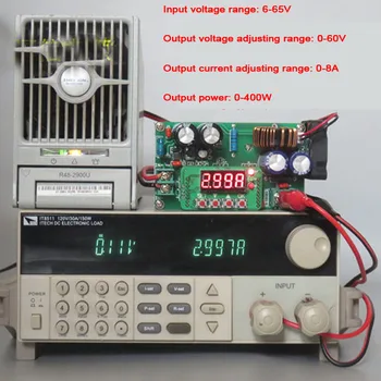400 W Регулатор на напрежение с ЦПУ/Модул захранване dc от 6 ~ 65 до 0 ~ 60 В 8A Адаптер/Зарядно устройство + Волтметър/Амперметър/Измерител на капацитет/Измерител на времето