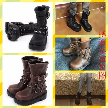 70 см, 1/3 1/4 Мъже и едно момче, SD DOD, BJD MSD, Dollfie, изкуствена кожа, черни, кафяви обувки, обувки YG357