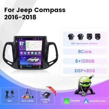 Android Интелигентна система за Автомобили Универсална За Jeep Compass 2016-2018 Авторадио Мултимедиен плеър Carplay Авто GPS Хост устройството 2Din