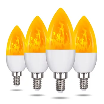 E14 Led Лампи с Имитация на Пламъка 9 W 220 В AC85-265V, Царевичен Лампа, Мерцающая led свещ, Динамичен Ефект на Пламъка за Домашно Осветление