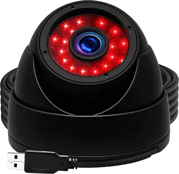 ELP 720P Водоустойчива IR куполна USB-камера с 24 бр. IR светодиоди за нощно виждане USB-webcam сигурност за външно видеонаблюдение