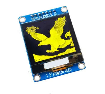 IPS 1,5-инчов 7PIN Бял/Жълт OLED екран с печатна платка SSD1327 Drive IC 128*128 IIC/SPI Интерфейс