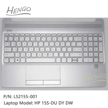 L52155-001 Сребро Оригинален Нов За HP 15S-DU 15s-DY 15s-DW главни букви + Клавиатура Без светлина + Тъчпад