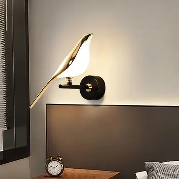 Magpie Creative Gold Bird led отточна тръба на шарнирна връзка, с монтиран на стената лампа, Модерен, коридор, Спалня, всекидневна с разтегателен Фоново декорация на стените с монтиран на стената лампа