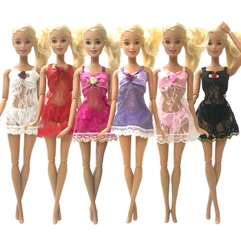 NK 6 Комплект модерен пижами принцеси + бельо + сутиен, секси дантелено рокля, Дрехи за аксесоари за Барби, кукла, най-Добрата играчка, подарък за момичета