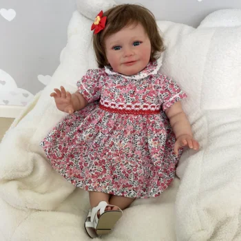 NPK 60cm Reborn Baby Doll Зоя Реалистична Кукла с Мек Приятен Тяло Ръчно изработени с Боя Genesis, които са Видими Ивици в Няколко Слоя