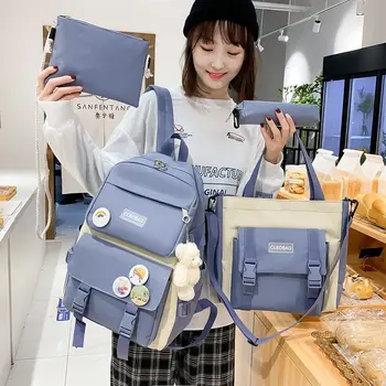 Qyahlybz/ раница kawaii за момичета, корейски женски модерен раница за учениците от прогимназия, ежедневни раници, детски училищни чанти