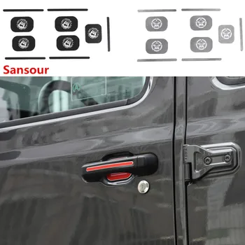 Sansour Автомобилна Врата копчето на Кутията Задната част на Задната Врата копчето Декоративна Украса Етикети за Jeep Wrangler JL 2018 Up автоаксесоари Stylin
