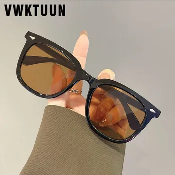 VWKTUUN/ дамски слънчеви очила, vintage слънчеви очила голям размер за жени, слънчеви очила с кафяви лещи, мъжки очила с UV400, квадратни слънчеви очила