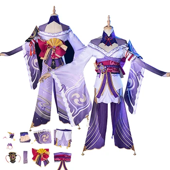 Vera Raiden Shogun Cosplay аниме костюм Genshin Impact ролеви игри екипировки Женствена рокля пълен комплект прагове Кралят костюм за Хелоуин