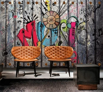 wellyu Потребителски тапети 3d стенопис ретро носталгия графити фон стенни живопис дневна спалня ресторант тапети тапети