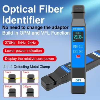 Активен идентификатор на оптични влакна Тестер оптичен кабел в реално време, Детектор на трафика с електромера Визуален дефектоскоп 10 Mw VFL