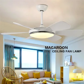 Вентилатор на тавана TEMAR Led лампа с дистанционно управление 3 цвята 220 и 110 В Модерна декоративна лампа за спални, Трапезария спалня