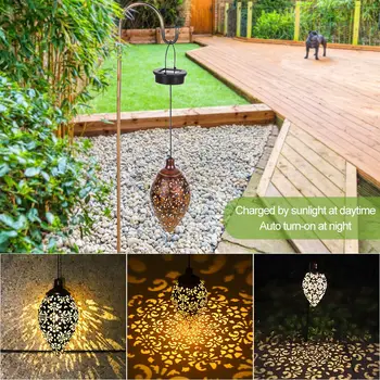 Водоустойчив слънчев градински лампа Led Фенер Подвесная външна слънчева Лампа маслинова Форма Чувствителен сензор за управление на Лампата на слънчеви батерии