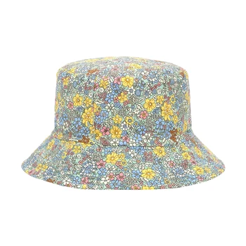 Дамски Сгъваема двустранен шапка с флорални принтом, универсална портативна мека удобна лятна шапка-панама за пътуване на открито
