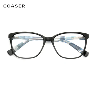 Дамски кръгли рамки за очила, мъжки ацетатная рамки за очила, два цвята очила, оптични очила по рецепта, реколта рамки за очила