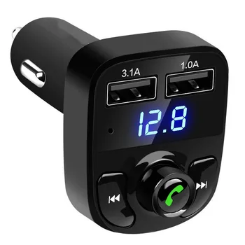 Двойна USB бързо зареждане на Bluetooth аудио MP3 плейър, FM радио и зарядно за Кола FM модулатор комплект за кола 
