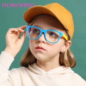Детски компютърни очила с филтър, блокирующим синя светлина, Виртуални очила, в силиконовата гъвкава рамка, детски слънчеви очила с защита от сините лъчи