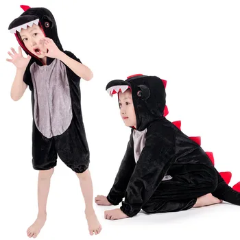 Детски костюм на динозавър за cosplay с животни за момчета и момичета, зелен, черен, кигуруми, костюм за ролеви игри за детската градина, сладък подарък за Ден за защита на децата