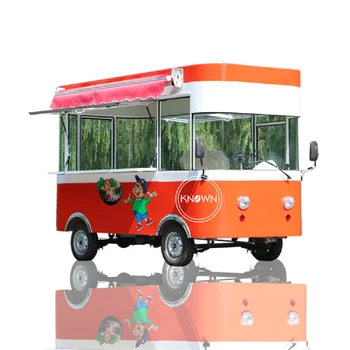 Електрическа количка за бързо хранене оранжев цвят KN-РУДА, Количка за превоз на храна, Автобус, Кафе, Павилион, Австралия за Продажба, Европа