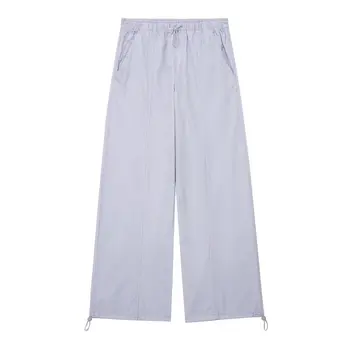 Жените 2023, Нов Модерен шик пролетта панталони-чадъри с завязками, реколта панталони с висока еластична талия и странични джобове, Дамски панталони до глезена