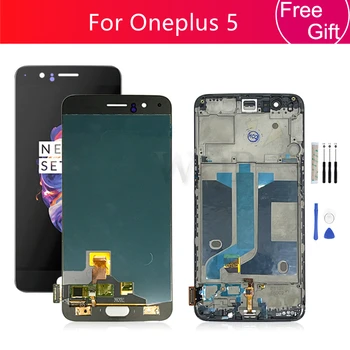 За Oneplus 5 LCD дисплей, сензорен екран дигитайзер в събирането на рамка за OnePlus 5 Dispaly A5000 замяна ремонт на екрана от 5.5 