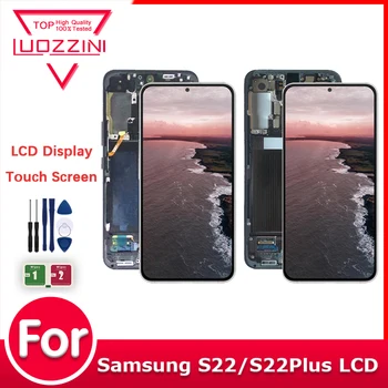 За Samsung S22 5G S901 S901B/DS LCD сензорен дисплей, Дигитайзер, S22 Plus 5G S906 S906B, резервни Части за ремонт на, Дисплей, 100% Тествани Дисплей