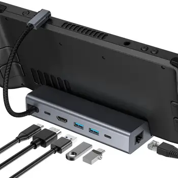 Зарядно устройство за видео игра конзола Стабилна мощност, детска стойка с интернет 4K 60 Hz, което е съвместимо с HDMI докинг станция, основната поставка за телевизор, концентратор