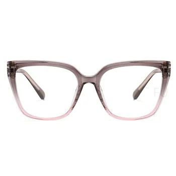 Извънгабаритни квадратни сини светозащитные очила за четене, женски четци с защита от uv лъчи, модерен четци с пружинным тръба на шарнирна връзка, FML